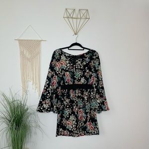 Bell-Sleeve Floral Dress